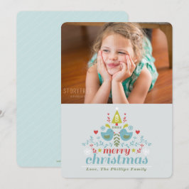 Cartão De Festividades Folk Natal Cheer Photo Holiday Card