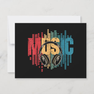 Cartão De Festividades Fones de ouvido de Vintage do Electronic Music Lov