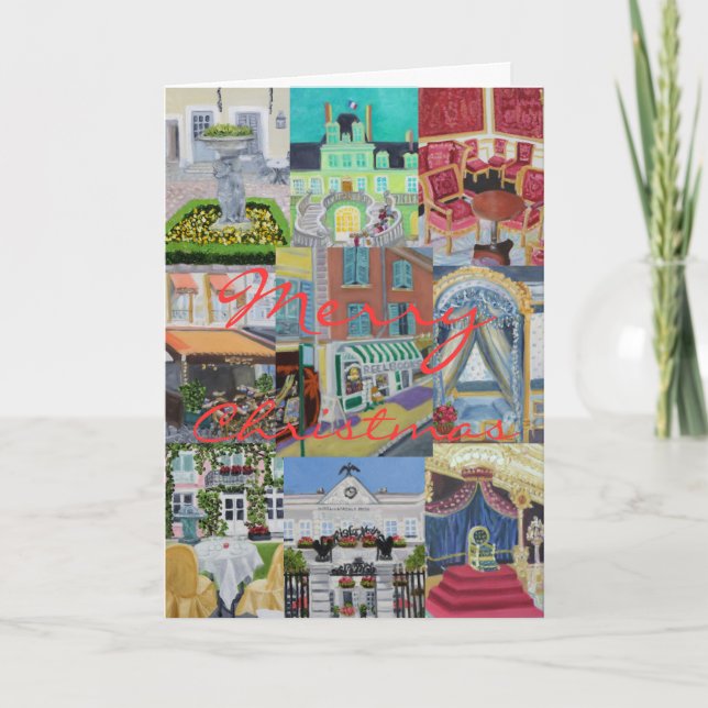 Cartão De Festividades Fontainebleau Felry Collage de Natal (Frente)