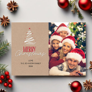 Cartão De Festividades Fonte de Roteiro de Natal Minimalista Elegante