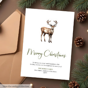 Cartão De Festividades Fonte de script minimalista Saudação de Natal de F
