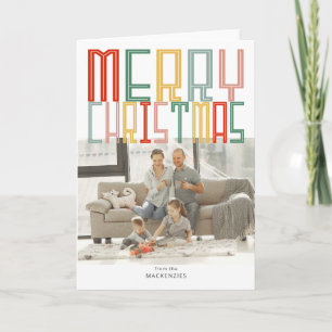 Cartão De Festividades Fonte Funky de Natal e Texto Personalizado