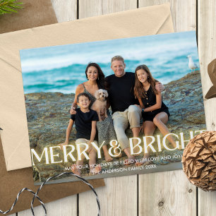 Cartão De Festividades Fonte moderna de feliz e brilho Brilhante Uma Foto