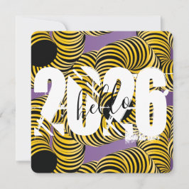 Cartão De Festividades Fonte Negrito Trippy Ano Novo 2026