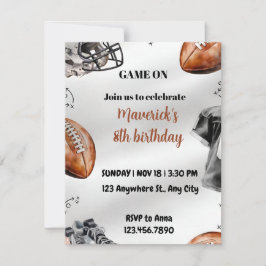 Cartão De Festividades Football Birthday Invitation American Sports Party