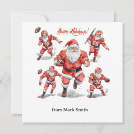 Cartão De Festividades Football Christmas with Santa Claus