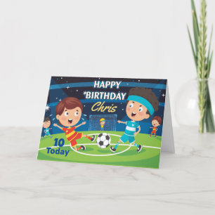 Cartão De Festividades Football/Soccer Personalised Birthday Card