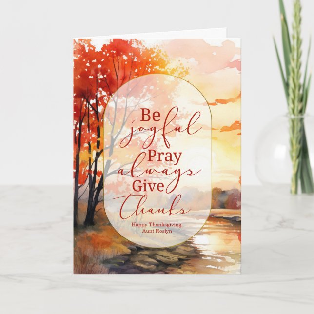 Cartão De Festividades for Aunt Thanksgiving Autumn Foliage Custom (Frente)