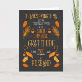Cartão De Festividades for Husband Thanksgiving Immense Gratitude for You