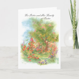 Cartão De Festividades For Sister and Her Family at Easter