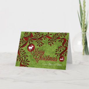 Cartão De Festividades for Son and his Fiance White Reindeer