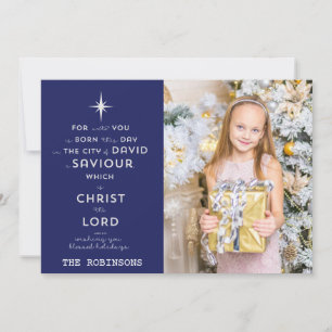Cartão De Festividades For Unto You ... Luke 2:11 Christmas Photo Card