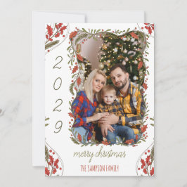 Cartão De Festividades Fora de Natal Botânica - Foto Personalizada da Fam