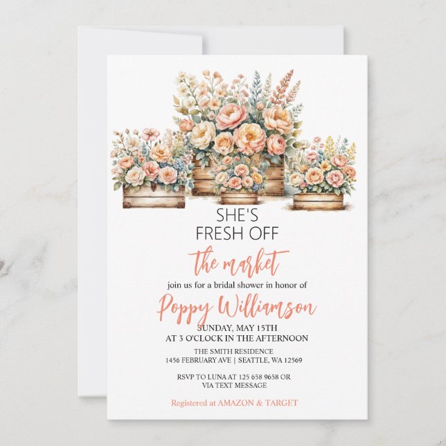 Cartão De Festividades Fora do Chá de panela de mercado (Frente)