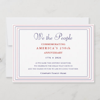 Cartão De Festividades Formal We the People America 250 Semiquincentennia
