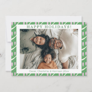 Cartão De Festividades Formas de Lilás Verde Caprichosas Fofas Foto Perso
