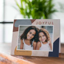 Cartão De Festividades Formas Pintadas com Aquarela Abstrata Foto Boho