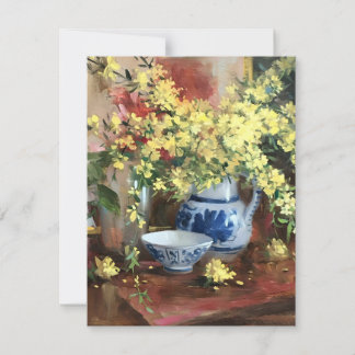 Cartão De Festividades Forsythia em acrílicas da China azul