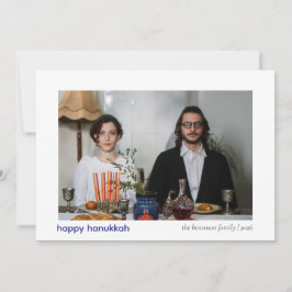Cartão De Festividades Foto 1 Elegante Minimalista Feliz Família Hanukkah
