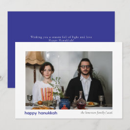 Cartão De Festividades Foto 1 Elegante Minimalista Feliz Família Hanukkah