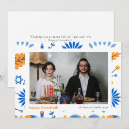 Cartão De Festividades Foto 1 Elegante Minimalista Feliz Família Hanukkah