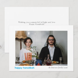 Cartão De Festividades Foto 1 Elegante Minimalista Feliz Família Hanukkah