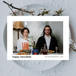 Cartão De Festividades Foto 1 Elegante Minimalista Feliz Família Hanukkah