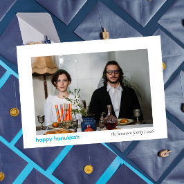 Cartão De Festividades Foto 1 Elegante Minimalista Feliz Família Hanukkah