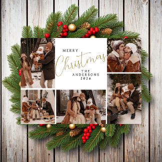 Cartão De Festividades Foto 5 da família moderna de natal elegante