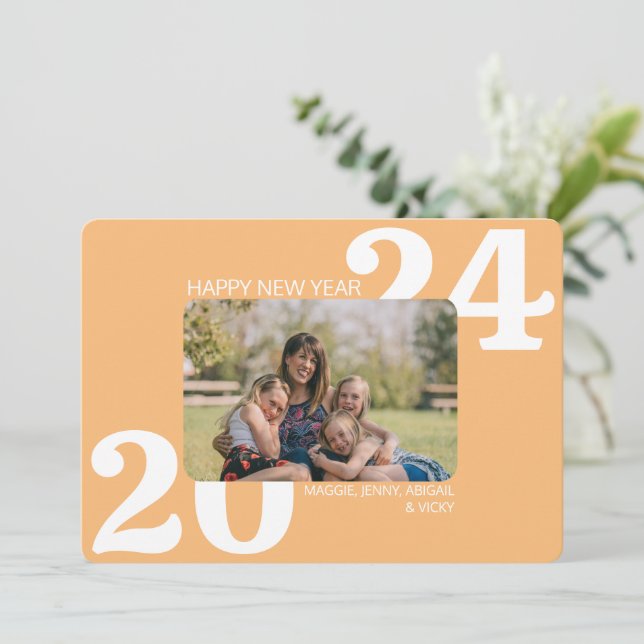 Cartão De Festividades Foto a cores negras (Em pé/Frente)