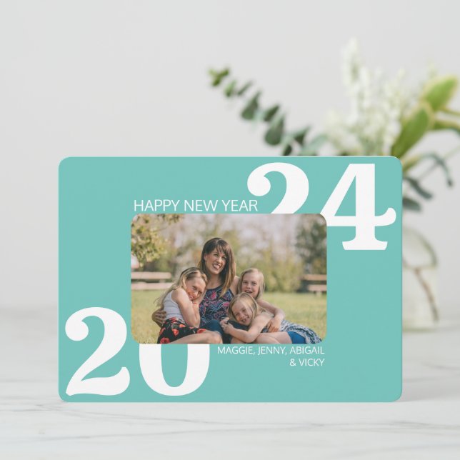 Cartão De Festividades Foto a cores negras (Em pé/Frente)