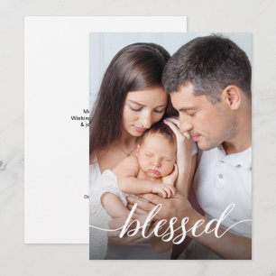 Cartão De Festividades Foto Abençoada Feliz Natal Religioso 