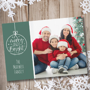 Cartão De Festividades Foto Adorável da Família Feliz Natal