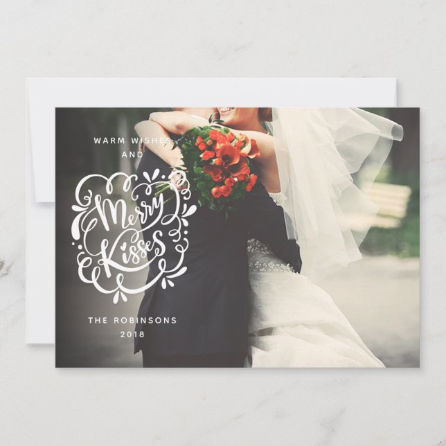 Cartão De Festividades Foto alegre do sangramento do cheio do Natal da (Frente)