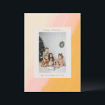 Cartão De Festividades Foto Amarela Cor-de-Água Rosa Moderna Boho<br><div class="desc">Cartão de Férias de Natal Amarelo Cor de Água do Moderno Boho</div>
