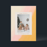 Cartão De Festividades Foto Amarela Cor-de-Água Rosa Moderna Boho<br><div class="desc">Cartão de Férias de Natal Amarelo Cor de Água do Moderno Boho</div>