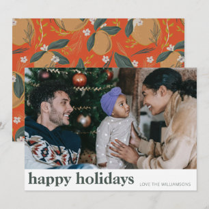 Cartão De Festividades Foto ampla e elegante de frutas botânicas vermelha