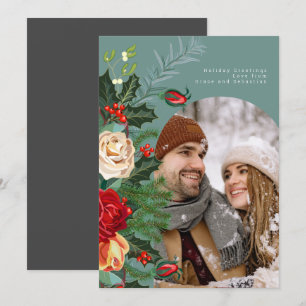 Cartão De Festividades Foto Botânica de inverno de Férias Personalizada