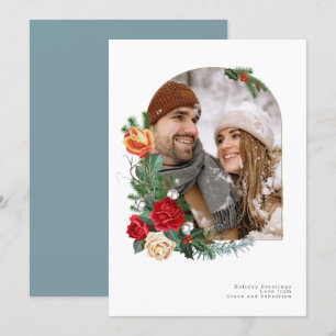 Cartão De Festividades Foto Botânica de inverno de Férias Personalizada
