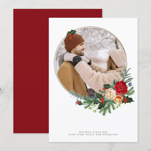 Cartão De Festividades Foto Botânica de inverno de Férias Personalizada