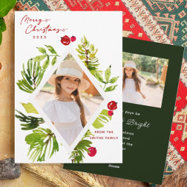 Cartão De Festividades Foto Botânica de Vegetação Elegante