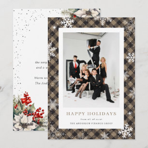 Cartão De Festividades Foto Botânica em Aquarela Corporativa Empresarial
