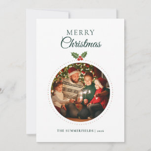 Cartão De Festividades Foto Botânica em Aquarela de Natal