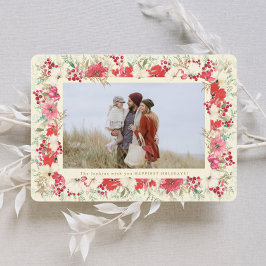 Cartão De Festividades Foto botânica floral linda de natal