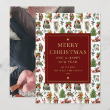 Foto Burgundy Dourada de Natal Vintage Retro