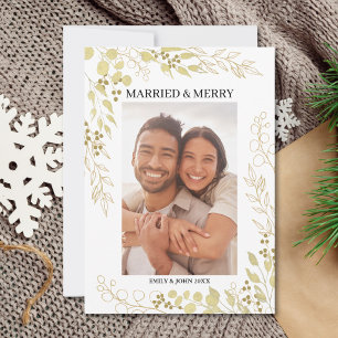 Cartão De Festividades Foto Casados e Alegres 