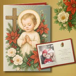 Cartão De Festividades Foto Católica de Natal do Menino Jesus
