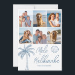 Cartão De Festividades Foto Collage Mele Kalikimaka Natal<br><div class="desc">Colagem fotográfica Cartão de Natal Mele Kalikimaka. Substitua as fotos por suas e altere o texto. Colagem fotográfica com palmeira tropical e casca.</div>