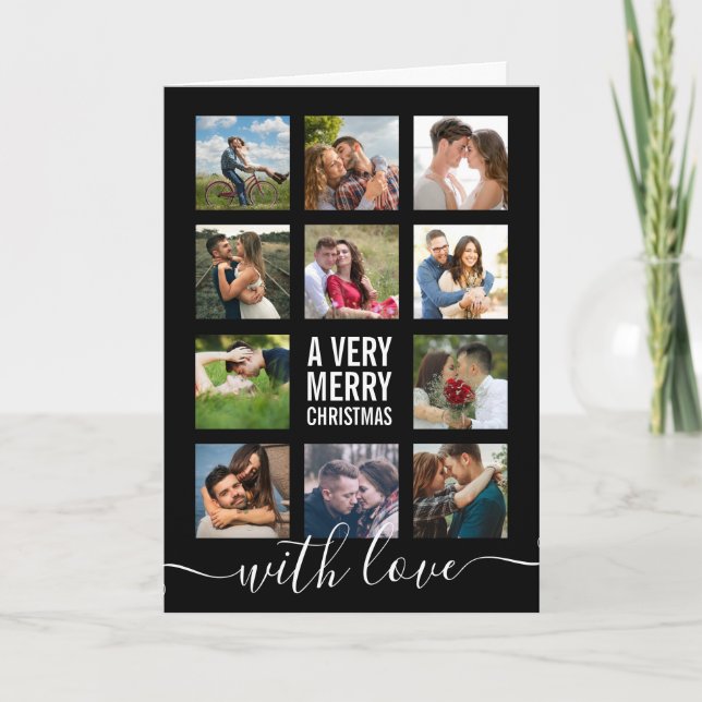 Cartão De Festividades Foto Collage Modern Muito Feliz Natal (Frente)
