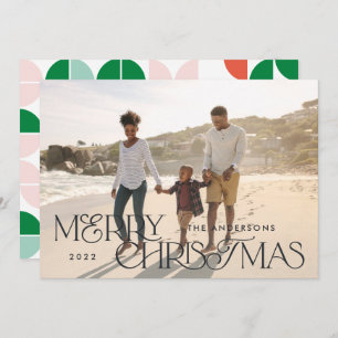 Cartão De Festividades Foto colorida brilhante guião geométrica de Natal